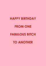 Happy birthday from one fabulous bitch to another - birthday card created by Roxy Doodles