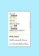 Happy Fathers Day Rating Card created by Daisy Emillo