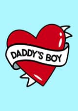 'Daddy's Boy' Tattoo Heart, Birthday Card created by Fighty Pants