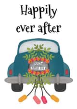 Happily ever after, just married card created by Little Prints Fred Designs