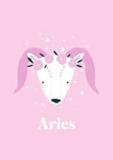 Aries starsign birthday card created by Duchess Plum