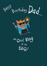 Dad king of the BBQ Birthday Card created by Dawn Quigg Illustration