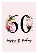 Floral 60th Birthday Card created by Betty & Nell