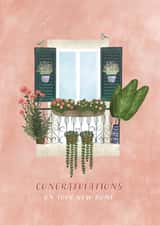 Beautiful Balcony New Home Card created by Geraldine B Illustration