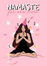 Namaste funny yoga celebration card created by Ginger Peach Design