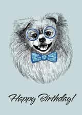 Pomeranian Dog Birthday Card created by Anna Manka