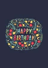 Floral birthday card created by Valeria Frustaci