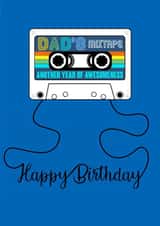 Happy birthday Dad Retro cassette tape mixtape created by Claire Beetham-Davies