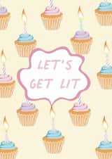 Let’s get lit birthday card created by Amy V Packham Art