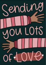 Cute heartfelt card - Hug - Sending you lots of love created by The Lyon's Den Graphics