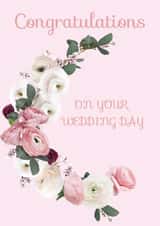 Classic Floral Wedding Day Card - Congratulations on your big day created by Party Piece Designs