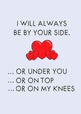 By your side, cheeky love card created by Anxious Skribbles