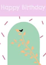 Bird on a branch Birthday Card created by Round the Corner