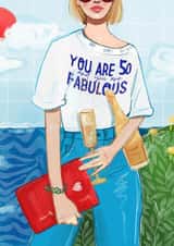 Fun Birthday Card - 50th - Champagne created by Albina Uvarova 