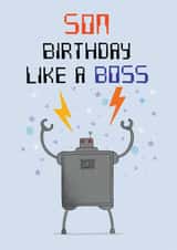 Birthday like a boss, Son robot design created by Pencilface