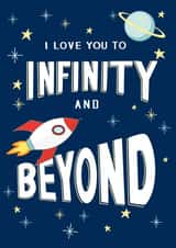 I Love You to Infinity and Beyond, Space Themed Anniversary Card created by fizzi jayne