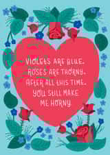 Funny Horny Poem with Roses Anniversary Card created by Katie Zimpel
