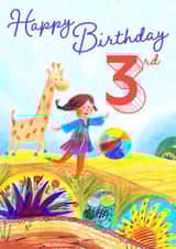 Happy 3rd Birthday Card for a girl created by Anna Kuvarzina