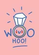 Cute congratualtions card- WooHoo! Engagement Card created by NICHOLA COWDERY ILLUSTRATIONS