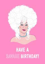 Lily Savage drag Queen birthday card created by Adam Regester