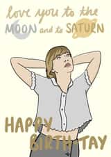 Moon and Saturn Taylor Swift Birthday Card created by Ria Wood