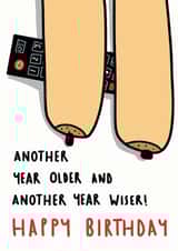 Rude another year older, another year wiser birthday card created by NICHOLA COWDERY ILLUSTRATIONS 