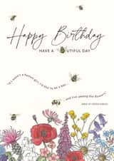 Classic Birthday Card - Bees - Flowers created by Heather Victoria Design