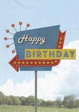 Motel Sign Birthday Card created by Chase.Illustration