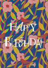 Pretty retro floral and birds Birthday Card created by Kamilya Panina
