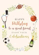 Sporty/alcohol birthday card  created by Samantha Hart