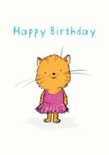 Happy Birthday ballerina cat created by Chloe illustrates