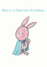 Dashing bunny rabbit birthday card created by Chloe illustrates
