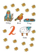 Hippy Bird Tray, Birthday Card created by Helen Ridley Illustration