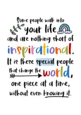 Heartfelt Typography Thank You Card / Just Because Card - Some People Walk Into Your Life And Are Nothing Short Of Inspirational created by And You Can Quote Me