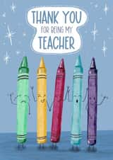 Crayon Thank You Teacher Card created by Silky Rose Design