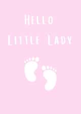 Hello Little Lady - New Baby Girl Card 1002 created by A Bee's Designs