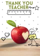 Apple for the teacher, thank you card created by Julia Cafferkey