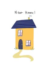 Pretty Yellow New Home Card - House - New Home created by Leah Alefounder Illustrations