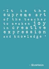 Thank you teacher Einstein quote card created by Dorothy Grace Design