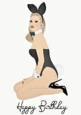 Kate Moss Bunny Happy Birthday Card created by Ipek Koztepe