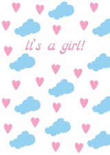It's a girl! New baby congratulations card created by Weird Is The Best