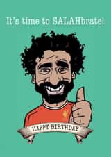 Mohamed Salah Liverpool Birthday Card created by Gibbo The Doodler