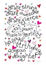 Happy Birthday Gorgeous Daughter - Girl Power! created by Love and Happy Stuff