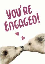Bear Kisses Engagement Card created by Annie Moon 