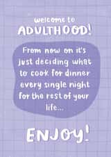 Welcome to Adulthood Milestone Birthday Card created by Michelle Robyn
