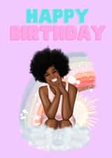 Black Woman Rainbow Birthday Card created by Chic & Elite