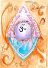 Art Print Card - Crown Chakra, Thousand Petal Lotus, Spiritual, Yoga created by Rachel O Designs