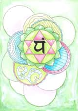 Art Print Card - Heart Chakra, Spiritual, Yoga created by Rachel O Designs