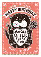 Funny Otter Birthday Card created by Alexandra Snowdon