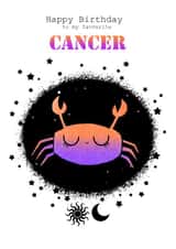 Cancer - Zodiac birthday card created by Sugar Violet Illustration
